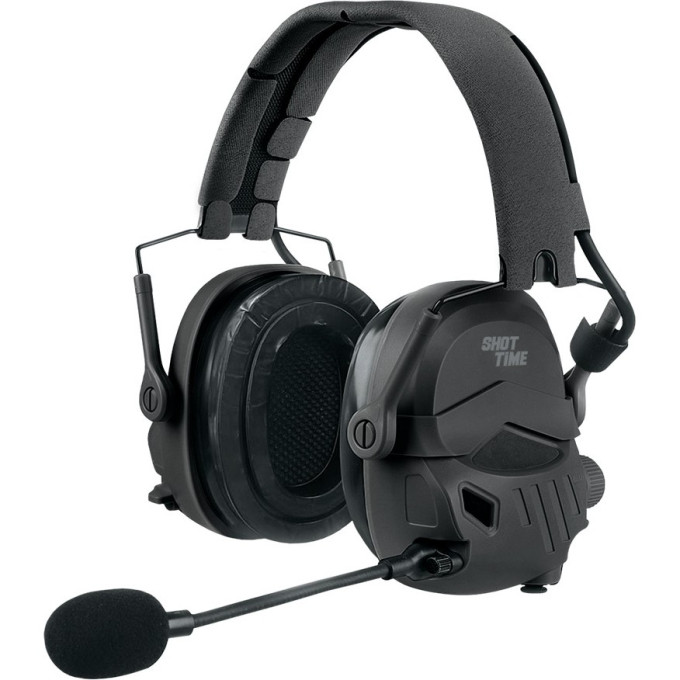 Наушники активные ShotTime с подключением к радиостанции, NRR 26dB, чёрные ST-AE-282-M-B
